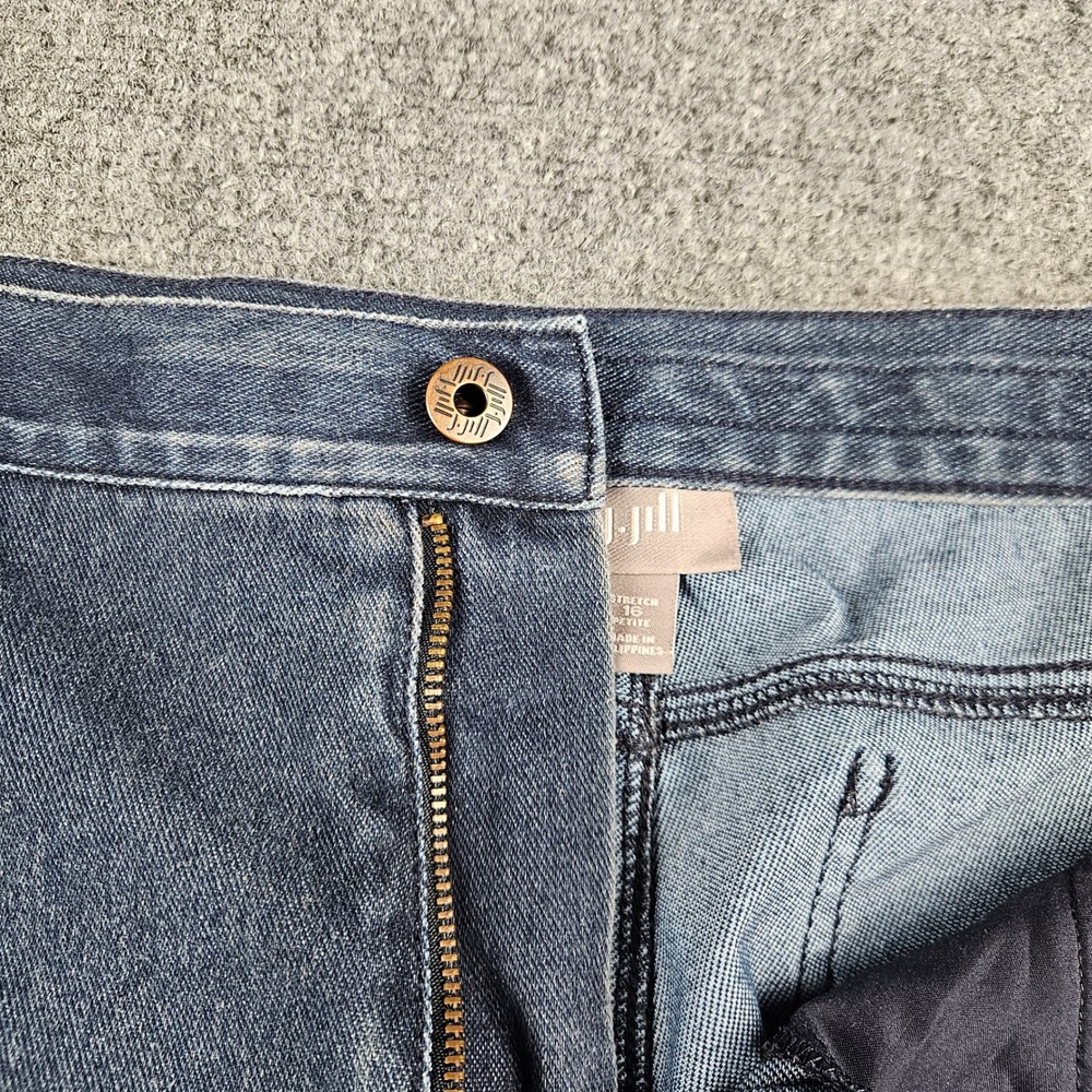 J. Jill Stretch Petite Dark Wash Blue Denim Straight Leg Jeans Womens 16P - Picture 6 of 9